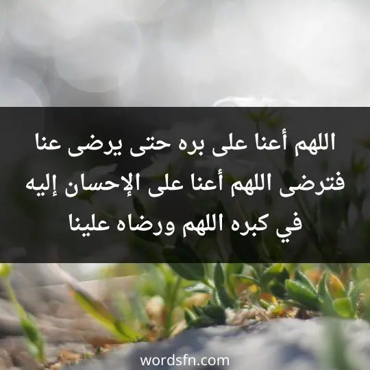 اللهم أعنا على بره حتى يرضى عنا فترضى، اللهم أعنا على الإحسان إليه في كبره اللهم ورضاه علينا