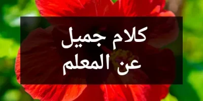 كلام جميل عن المعلم