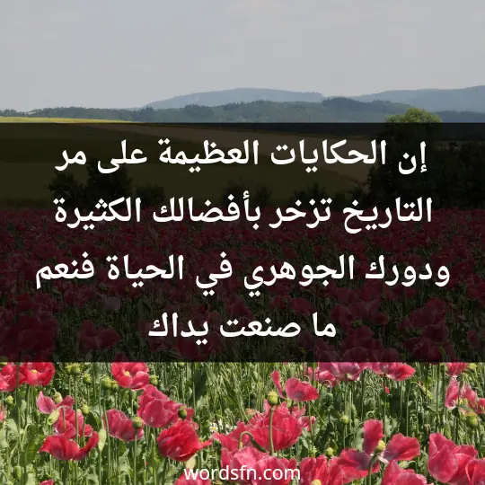 إن الحكايات العظيمة على مر التاريخ تزخر بأفضالك الكثيرة ودورك الجوهري في الحياة، فنعم ما صنعت يداك