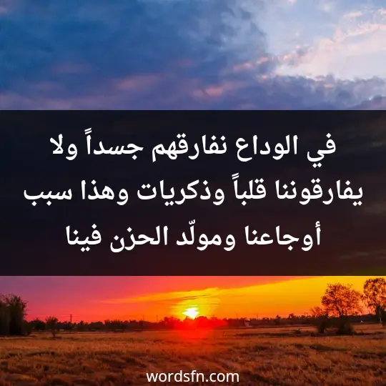 في الوداع نفارقهم جسداً ولا يفارقوننا قلباً وذكريات وهذا سبب أوجاعنا ومولّد الحزن فينا