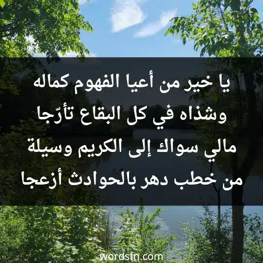 يا خير من أعيا الفهوم كماله وشذاه في كل البقاع تأرّجا مالي سواك إلى الكريم وسيلة من خطب دهر بالحوادث أزعجا