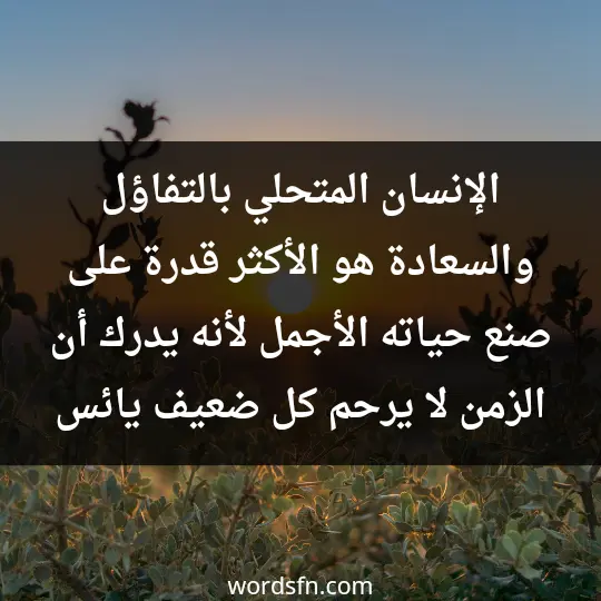 Talk about optimism and hope1 - فن العبارات الإنسان المتحلي بالتفاؤل والسعادة هو الأكثر قدرة على صنع حياته الأجمل لأنه يدرك أن الزمن لا يرحم كل ضعيف يائس.