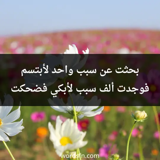 بحثت عن سبب واحد لأبتسم، فوجدت ألف سبب لأبكي، فضحكت