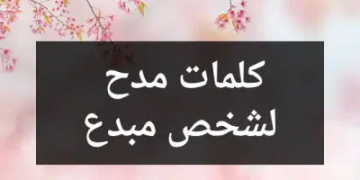 كلمات مدح لشخص مبدع