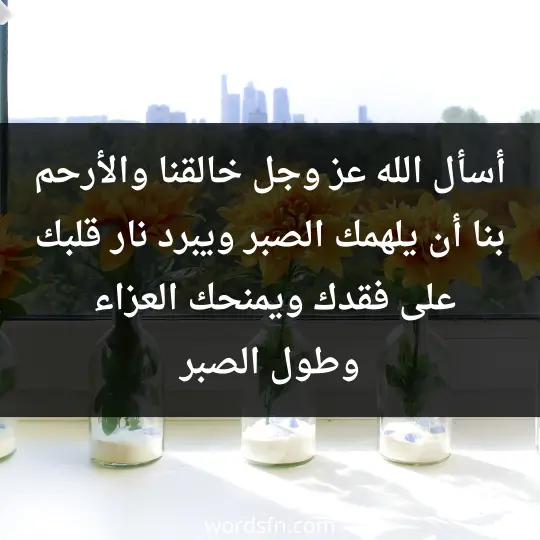 أسأل الله عز وجل خالقنا والأرحم بنا أن يلهمك الصبر ويبرد نار قلبك على فقدك ويمنحك العزاء وطول الصبر