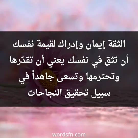 الثقة إيمان وإدراك لقيمة نفسك، أن تثق في نفسك يعني أن تقدّرها وتحترمها، وتسعى جاهداً في سبيل تحقيق النجاحات