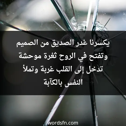 يكسرنا غدر الصديق من الصميم وتفتح في الروح ثغرة موحشة تدخل إلى القلب غربة وتملأ النفس بالكآبة