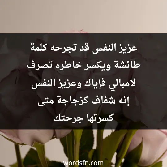 WhatsApp statuses about self-esteem 2 - فن العبارات عزيز النفس قد تجرحه كلمة طائشة ويكسر خاطره تصرف لامبالي فإياك وعزيز النفس إنه شفاف كزجاجة متى كسرتها جرحتك