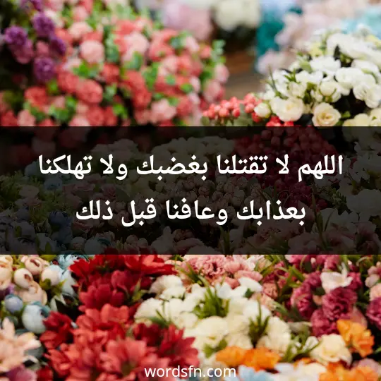 اللهم لا تقتلنا بغضبك، ولا تهلكنا بعذابك، وعافنا قبل ذلك