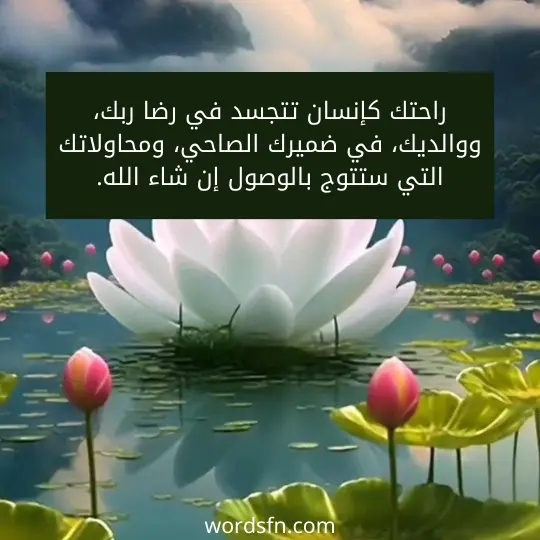 عبارات عن الراحة عبارات عن راحة القلب تويتر الراحة النفسية راحتك كإنسان تتجسد في رضا ربك، ووالديك، في ضميرك الصاحي، ومحاولاتك التي ستتوج بالوصول إن شاء الله.