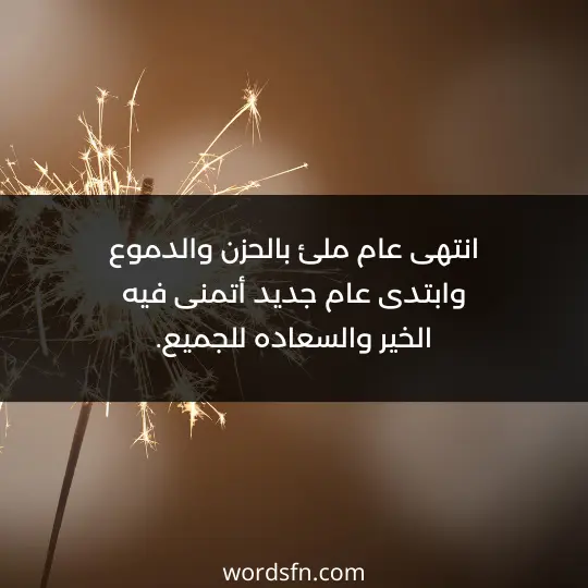 انتهى عام ملئ بالحزن والدموع وابتدى عام جديد أتمنى فيه الخير والسعاده للجميع.