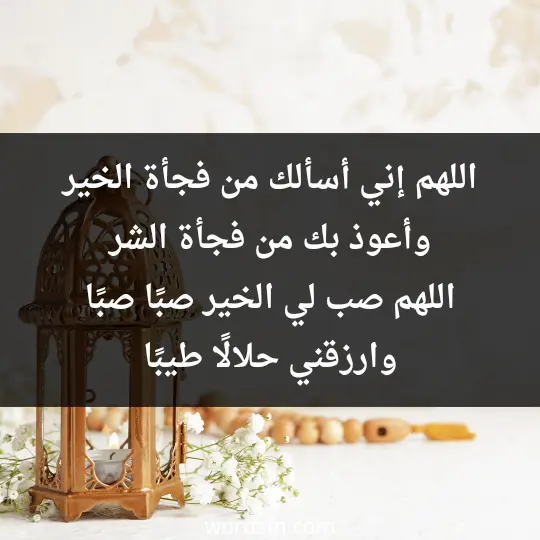 اللهم إني أسألك من فجأة الخير وأعوذ بك من فجأة الشر، اللهم صب لي الخير صبًا صبًا، وارزقني حلالًا طيبًا - فن العبارات اللهم إني أسألك من فجأة الخير وأعوذ بك من فجأة الشر، اللهم صب لي الخير صبًا صبًا، وارزقني حلالًا طيبًا