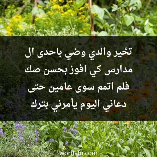 تخّير والدي وضي باحدى ال مدارس كي افوز بحسن صك فلم اتمم سوى عامين حتى دعاني اليوم يأمرني بترك