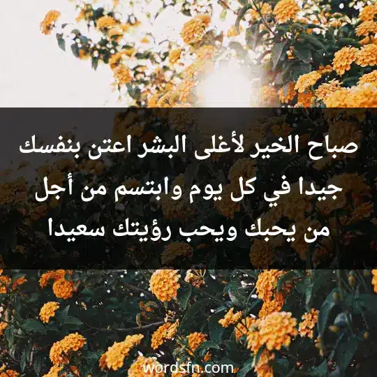 صباح الخير لأغلى البشر، اعتن بنفسك جيدا في كل يوم وابتسم من أجل من يحبك ويحب رؤيتك سعيدا