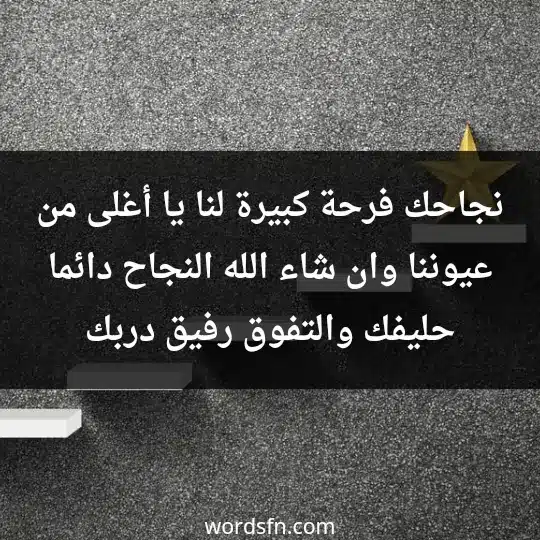 نجاحك فرحة كبيرة لنا يا أغلى من عيوننا، وان شاء الله النجاح دائما حليفك والتفوق رفيق دربك
