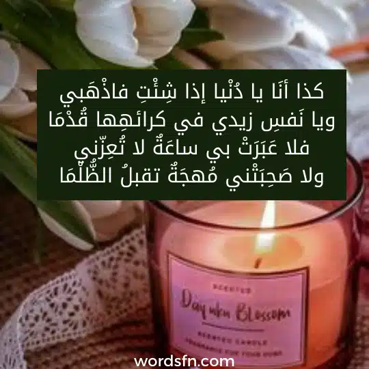 ابيات شعر عن عزة النفس للمتنبي ابيات المتنبي عن عزة النفس كذا أنَا يا دُنْيا إذا شِئْتِ فاذْهَبي *** ويا نَفسِ زيدي في كرائهِها قُدْمَا فلا عَبَرَتْ بي ساعَةٌ لا تُعِزّني *** ولا صَحِبَتْني مُهجَةٌ تقبلُ الظُّلْمَا