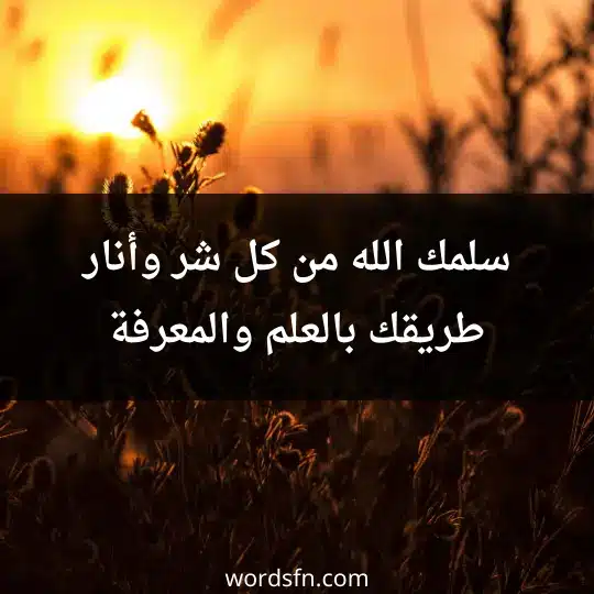سلمك الله من كل شر وأنار طريقك بالعلم والمعرفة
