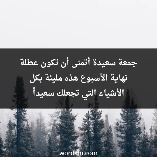 رسائل يوم الجمعة قصيرة رسائل الجمعة قصيرة للأصدقاء جمعة سعيدة أتمنى أن تكون عطلة نهاية الأسبوع هذه مليئة بكل الأشياء التي تجعلك سعيداً