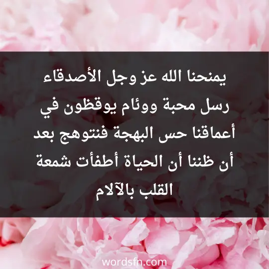 شعر عن الصداقة قصير للبنات ابيات شعر عن الصداقة روعه يمنحنا الله عز وجل الأصدقاء رسل محبة ووئام. يوقظون في أعماقنا حس البهجة. فنتوهج بعد أن ظننا أن الحياة أطفأت شمعة القلب بالآلام