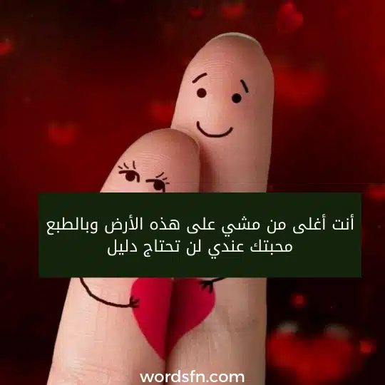 أنت أغلى من مشي على هذه الأرض وبالطبع محبتك عندي لن تحتاج دليل.